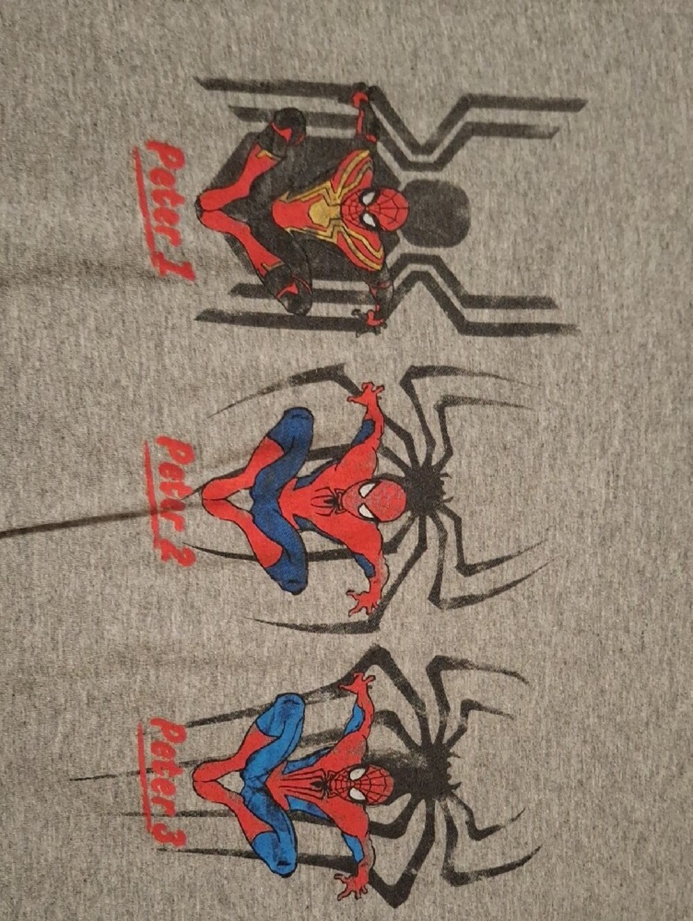 Spiderman Short Sleeve Tee - Grey with Red & Blue Print - Picture 3 of 4